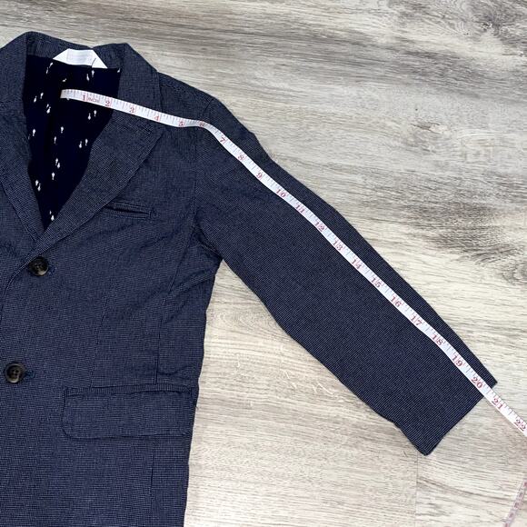 Navy Blue Textured Blazer Coat Formal Jacket by CAT & JACK Size 5T 100% Cotton - Picture 7 of 7